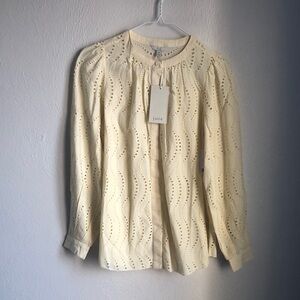 3/$50 Joie Eyelet Button Down Top NWT